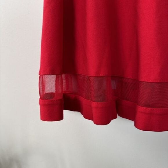 Lulu’s Sheer Factor Red Mesh Skater Dress - Picture 9 of 14